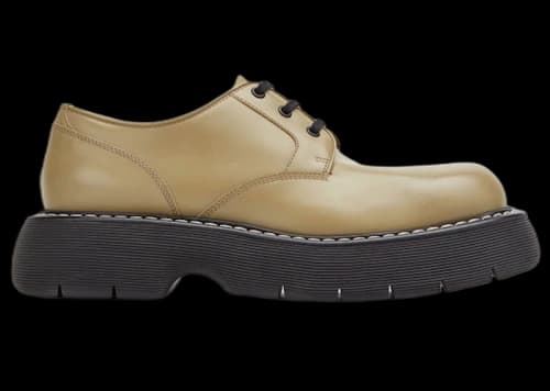 Bottega Veneta The Bounce Swell Lace Up Shoe Beige Black