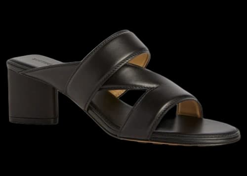 Bottega Veneta Leather Crossover-Strap Sandal Black (Women's)