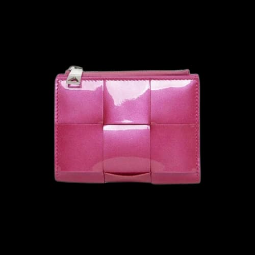 Bottega Veneta Cassette Bi-Fold Zip Wallet 'Azalea/Silver'