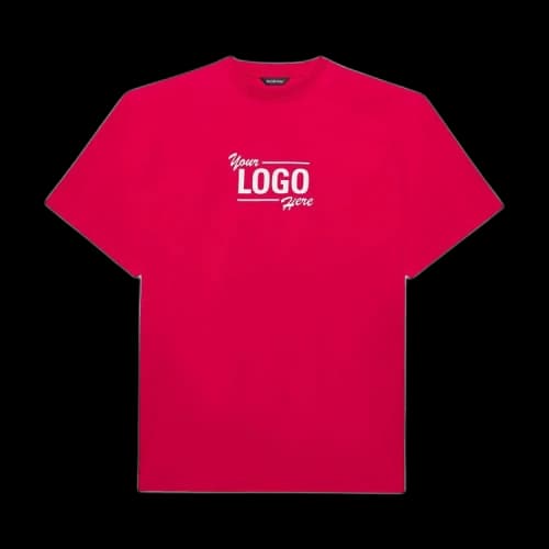 Balenciaga Logo Here Flatground T-Shirt 'Raspberry/White'