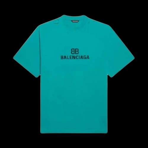 Balenciaga BB Pixel Boxy T-Shirt 'Turquoise/Black'