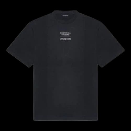 Balenciaga FW21 Couture Alphabet Round Neck Short Sleeve Black