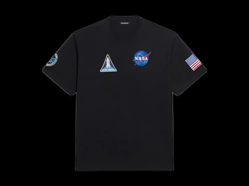 Balenciaga Womens NASA Space Multi-Patch T-Shirt Black