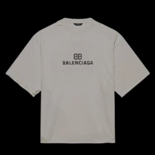 Balenciaga BB Pixel Boxy T-Shirt Grey