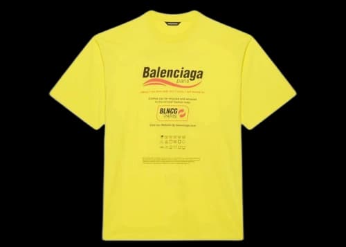 Balenciaga Logo-Print S/S T-shirt Yellow