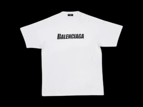Balenciaga Caps Boxy Oversized Fit Tee White