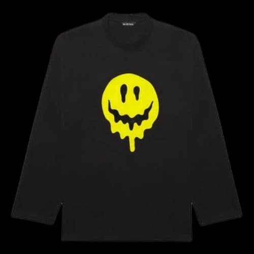 Balenciaga Unisex SS21 Printing Round-neck Swea Black