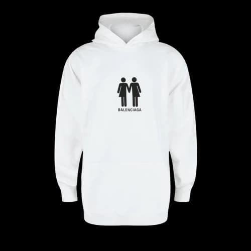 Balenciaga Pride Graphic 2022 Print Hoodie White/Black