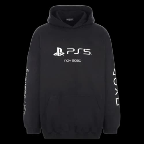 Balenciaga x PlayStation Oversize Cotton Hoodie Black