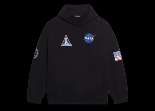 Balenciaga Space Nasa Logo Hoodie Black