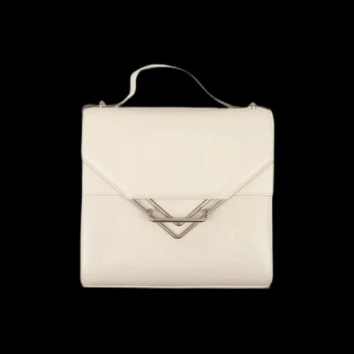 Bottega Veneta Chalk Leather Clip Shoulder Bag 'White'