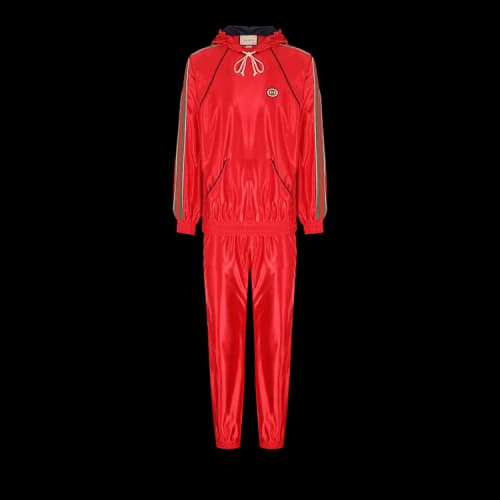 Gucci Shiny Jersey Pant With Web 'Live Red/Mix'