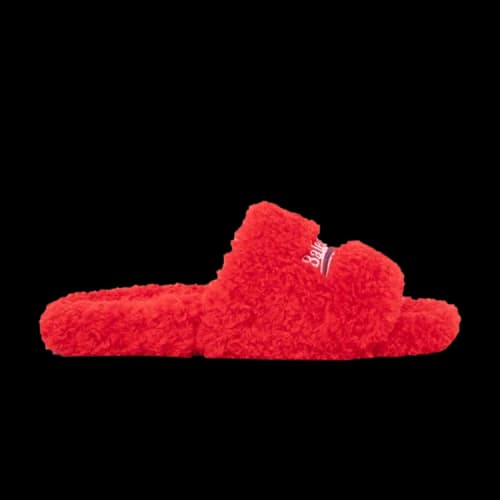 Balenciaga Furry Slides 'Red'