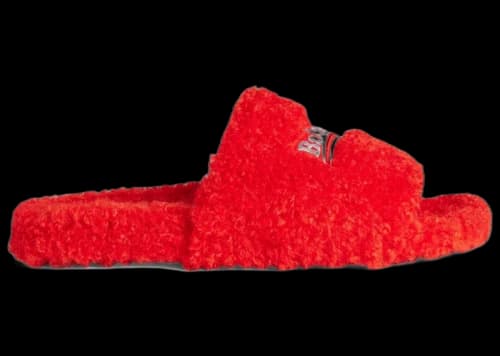 Balenciaga Furry Open Mule Pop Orange