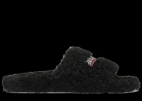 Balenciaga Furry Slide Black
