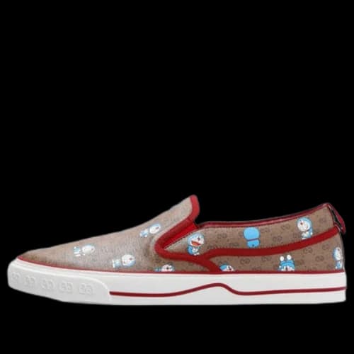Gucci X DORAEMON GG Supreme Monogram Slip On 'New Cherry Red' (Women's)