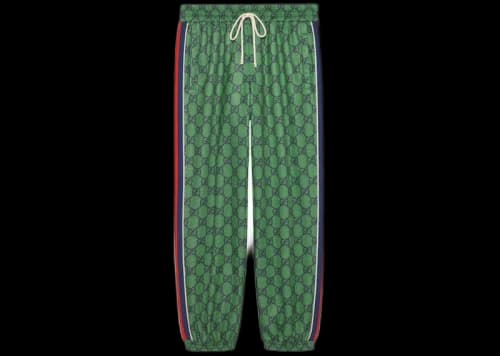 Gucci GG Jersey JoGGing Pant With Web Green/Dark Blue