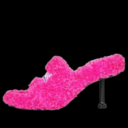 Balenciaga Furry 80mm Sandal Heels 'Pink' (Women's)