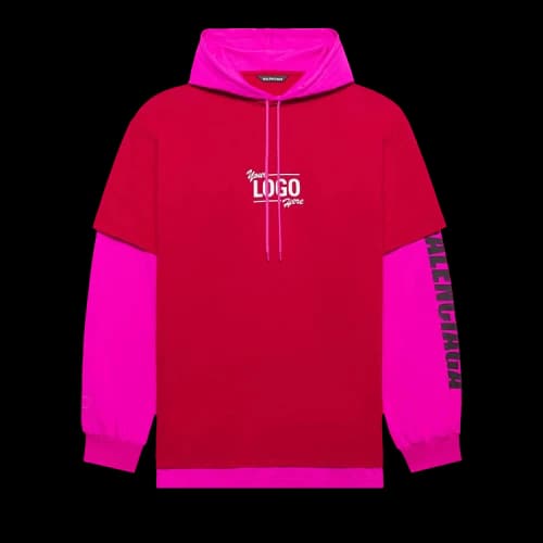 Balenciaga Your Logo Here Hooded T-Shirt 'Raspberry/White'
