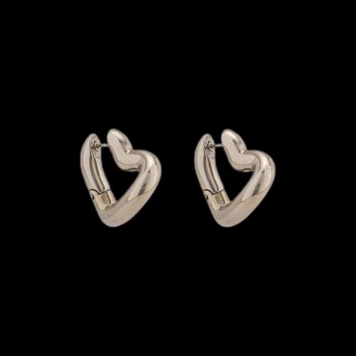 Balenciaga Heart Loop Earrings 'Shiny Silver'