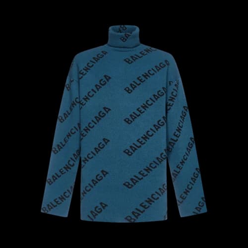 Balenciaga All-Over Turtleneck 'Petrol Blue/Black'