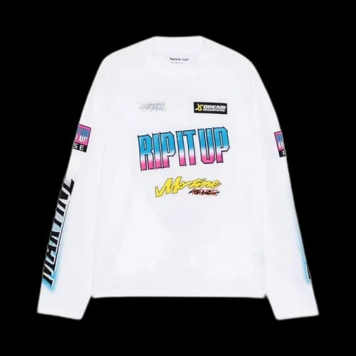 Martine Rose Funnel Neck Long-Sleeve T-Shirt 'White Bmx'