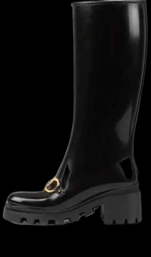 Gucci Rubber Horsebit Tall Boots 'Black' (Women's)