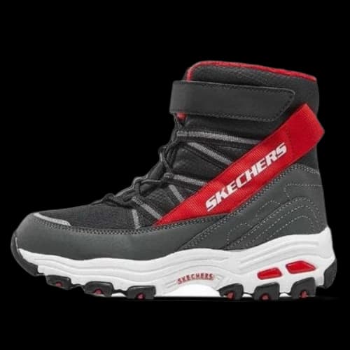 (GS) Skechers D'lites Boots 'Black Red'