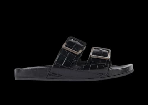 Balenciaga Mallorca Sandal Black Crocodile Embossed