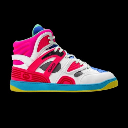 Gucci Basket High 'White Pink Blue'