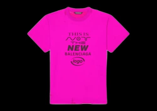 Balenciaga Distressed Small Fit This Is Not Logo T-Shirt Pink Black