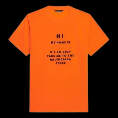 Balenciaga FW21 Elastic Slim Fit Short Sleeve Orange