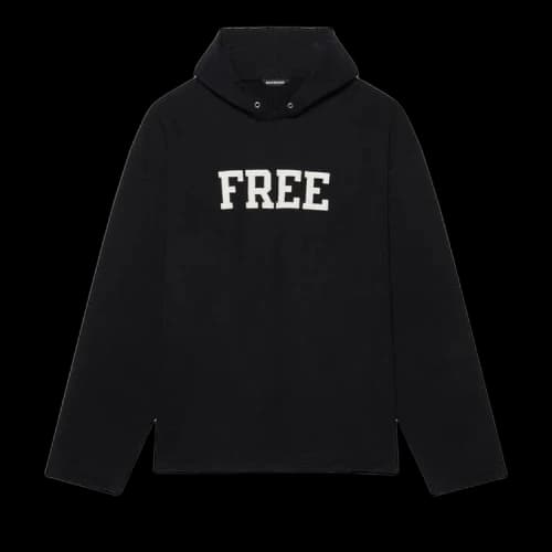 Balenciaga Free Embroidered No Rib Hoodie 'Black'