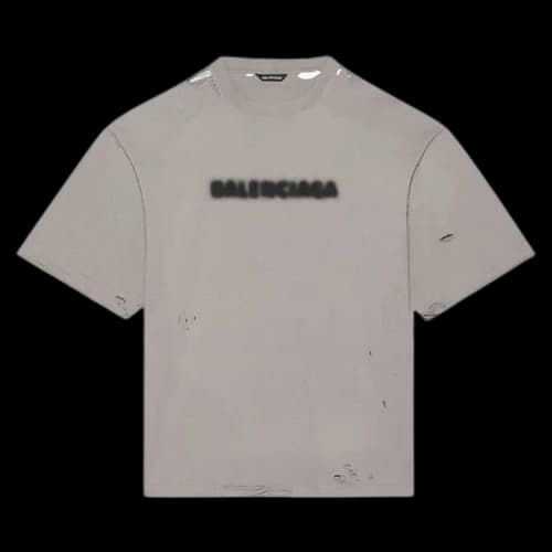 Balenciaga Blurry Wide Fit T-Shirt 'Steel Grey/Black'