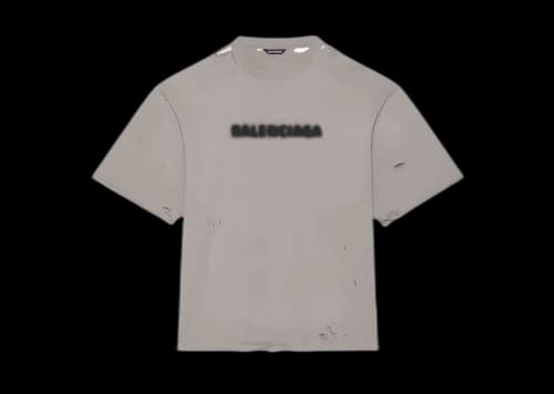 Balenciaga Wide Fit Blurry T-Shirt Grey Black