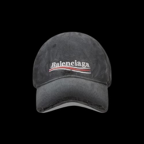 Balenciaga Political Destroyed Baseball Cap 'Black/White'