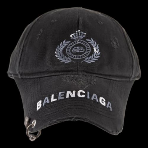 Balenciaga BB Destroyed Piercing Cap 'Black' (Women's)