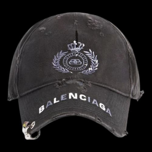 Balenciaga BB Destroyed Piercing Cap 'Black'