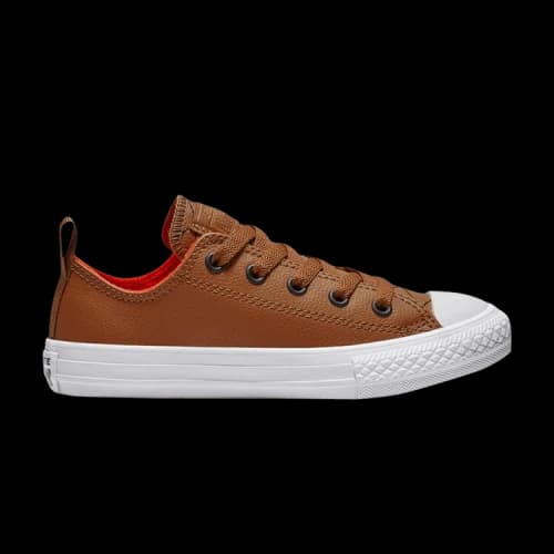 Converse Chuck Taylor All Star Puffer Stitch Low GS 'Burnt Caramel Bright Poppy'