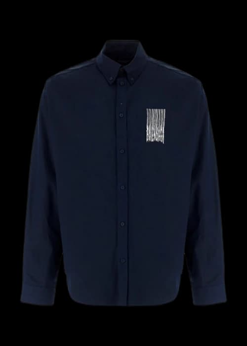 Balenciaga Barcode Logo Shirt Navy/White