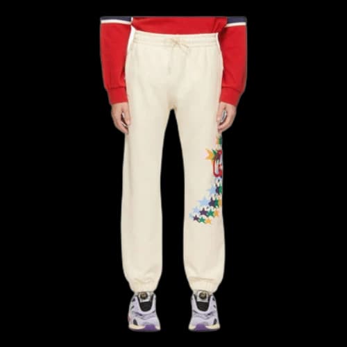 Gucci Off-White Graphic Print Lounge Pants 'Beige'