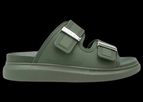 Alexander McQueen Hybrid Double Buckle Sandal Khaki