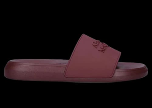Alexander McQueen Pool Slides Burgundy