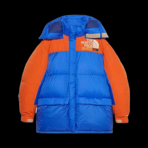 Gucci x The North Face Down Coat 'Blue/Orange'