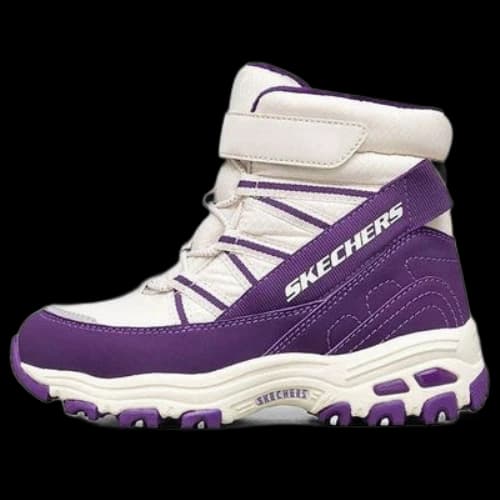 (GS) Skechers D'lites Boots 'White Purple'