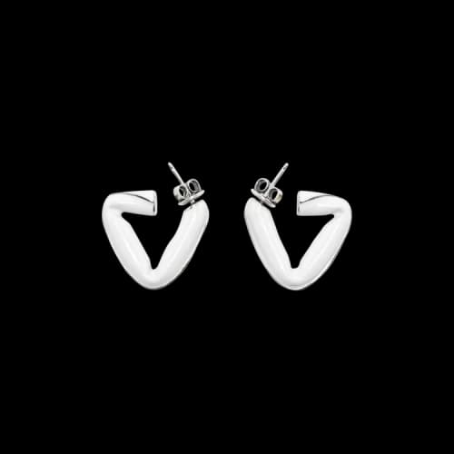 Bottega Veneta Triangle Hoop Earrings 'Bianco'
