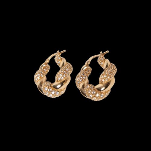 Bottega Veneta Double Twist Hoop Earrings 'White'