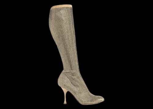 Bottega Veneta Sparkle Dot Embellished Boots Beige (Women's)
