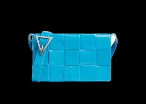 Bottega Veneta Medium Cassette Intrecciato Crossbody Bag Pool