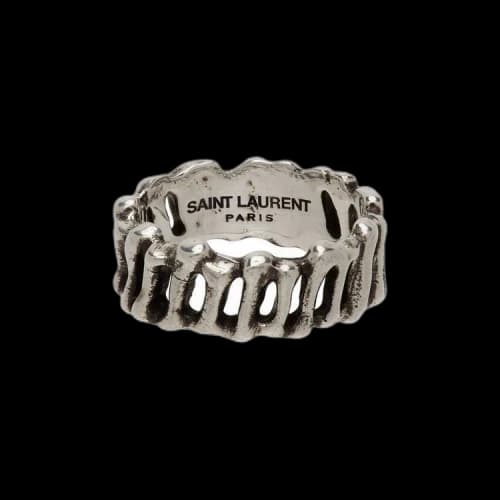 Saint Laurent Bones Ring 'Oxidized Silver'